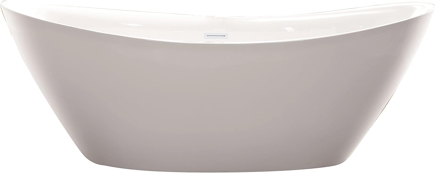 71" X 33" Freestanding Bathtub | Home Improvement Bathtubs with Contemporary Design for Soaking and Bathing, Overflow and Pop-up Drain with UPC Certified, Acrylic