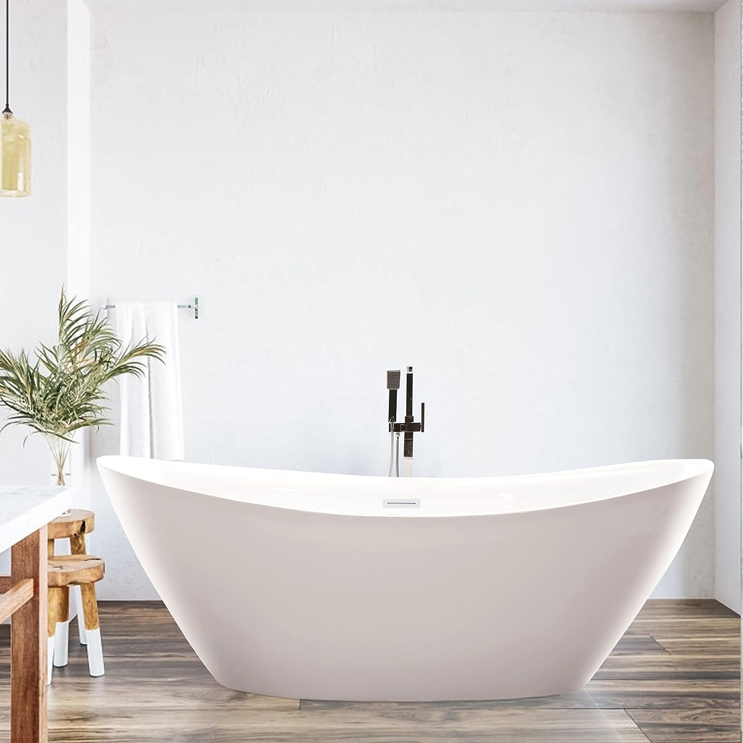 71" X 33" Freestanding Bathtub | Home Improvement Bathtubs with Contemporary Design for Soaking and Bathing, Overflow and Pop-up Drain with UPC Certified, Acrylic