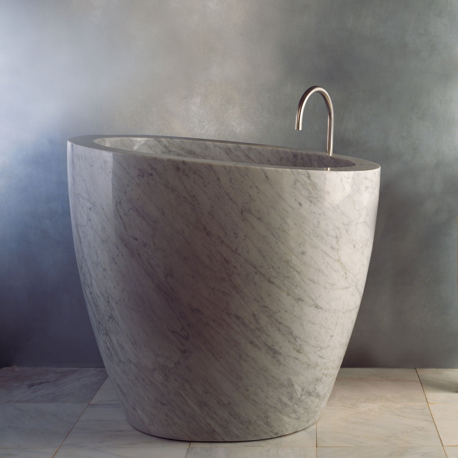 Custom Design Handmade Natural Luna Marble Stone Japanese Ofuro Soaking Bathtub