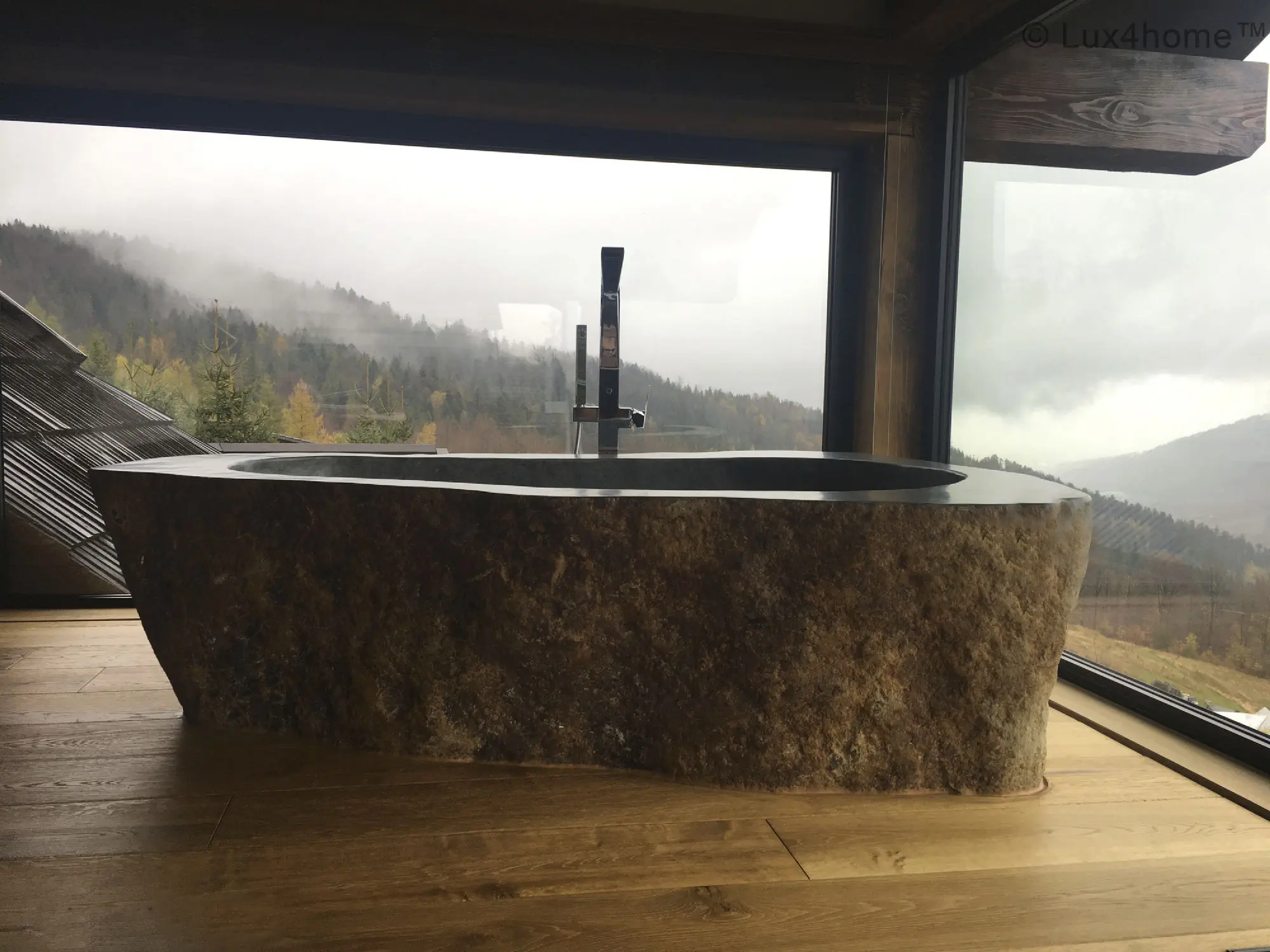 JJ Haus Natural River Store Bathtub -  Free-Standing Stone