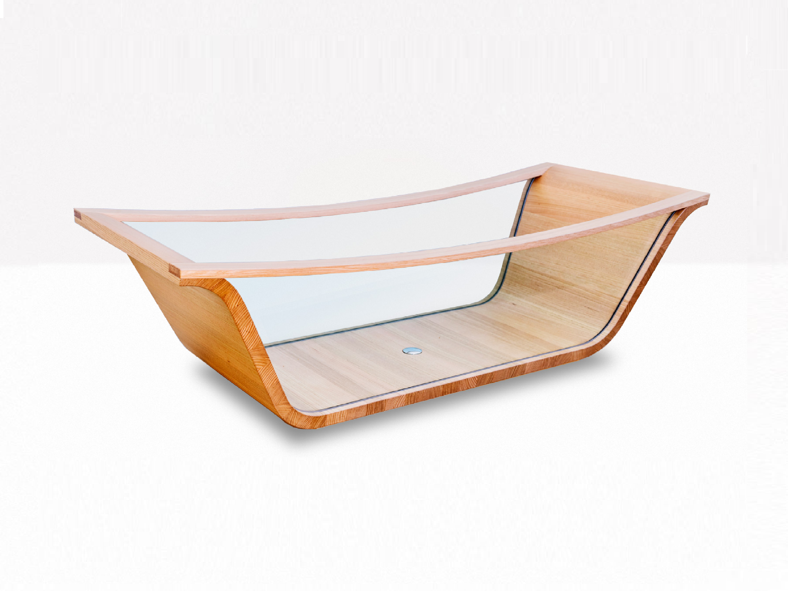 JJ Haus Victorian Ash & Glass High Quality Wooden Bathtub