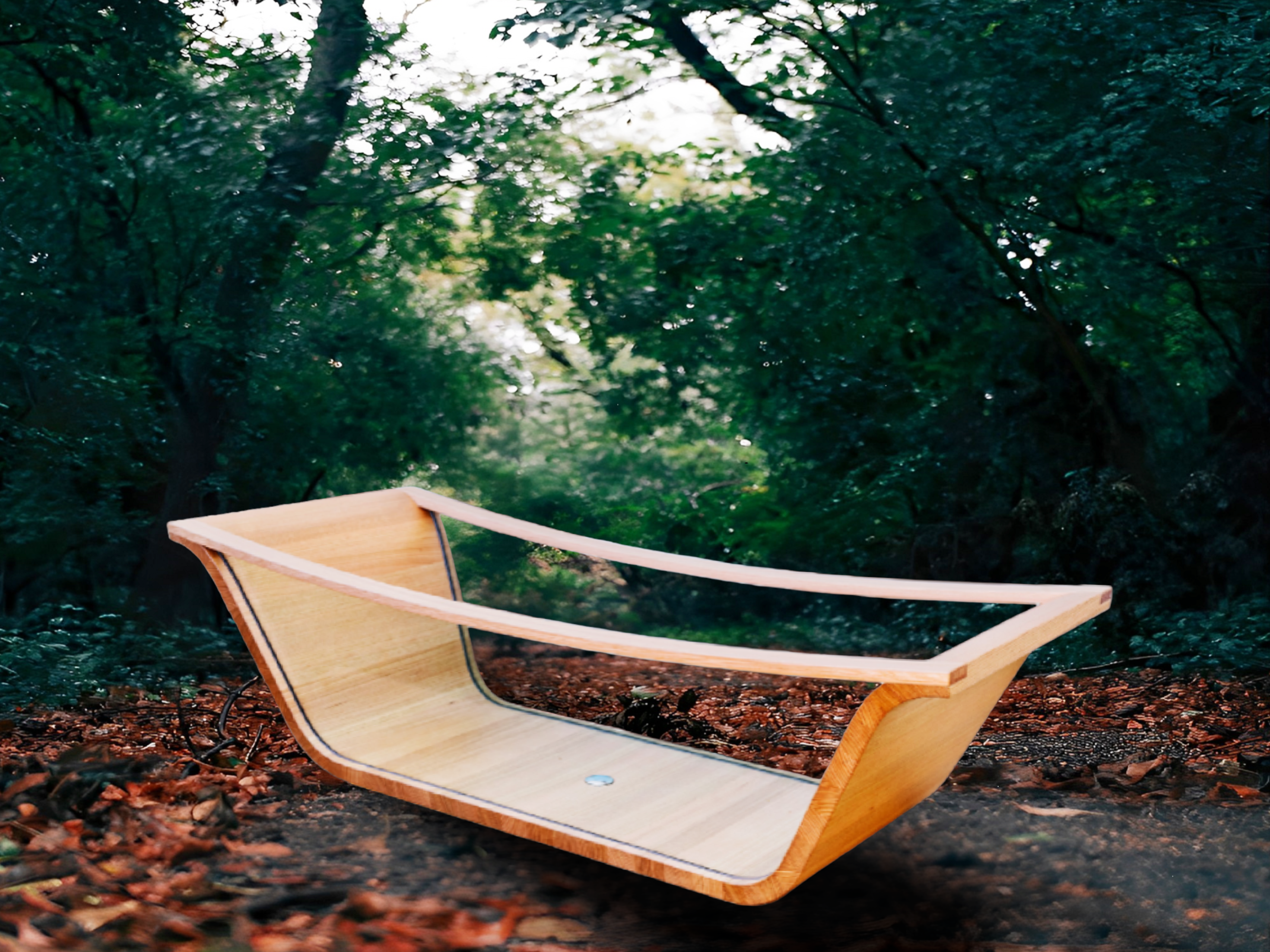 JJ Haus Victorian Ash & Glass High Quality Wooden Bathtub