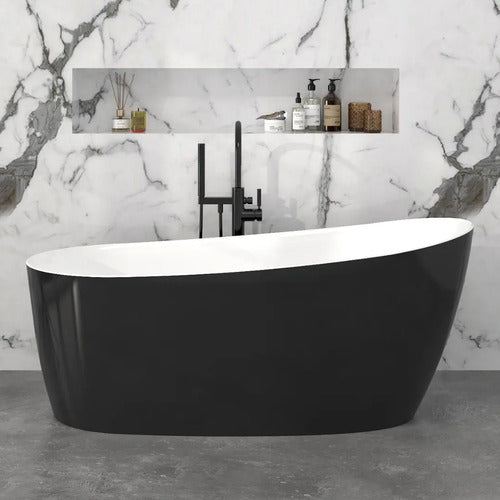 Acrylic Freestanding Japanese Ofuro Soaking Bathtub-55‘’-black