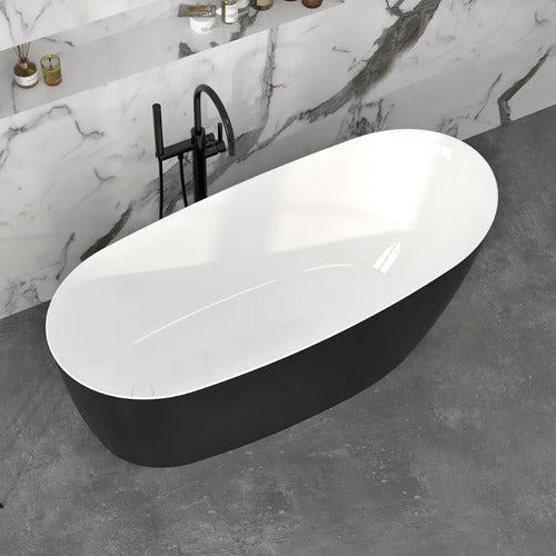 Acrylic Freestanding Japanese Ofuro Soaking Bathtub-55‘’-black