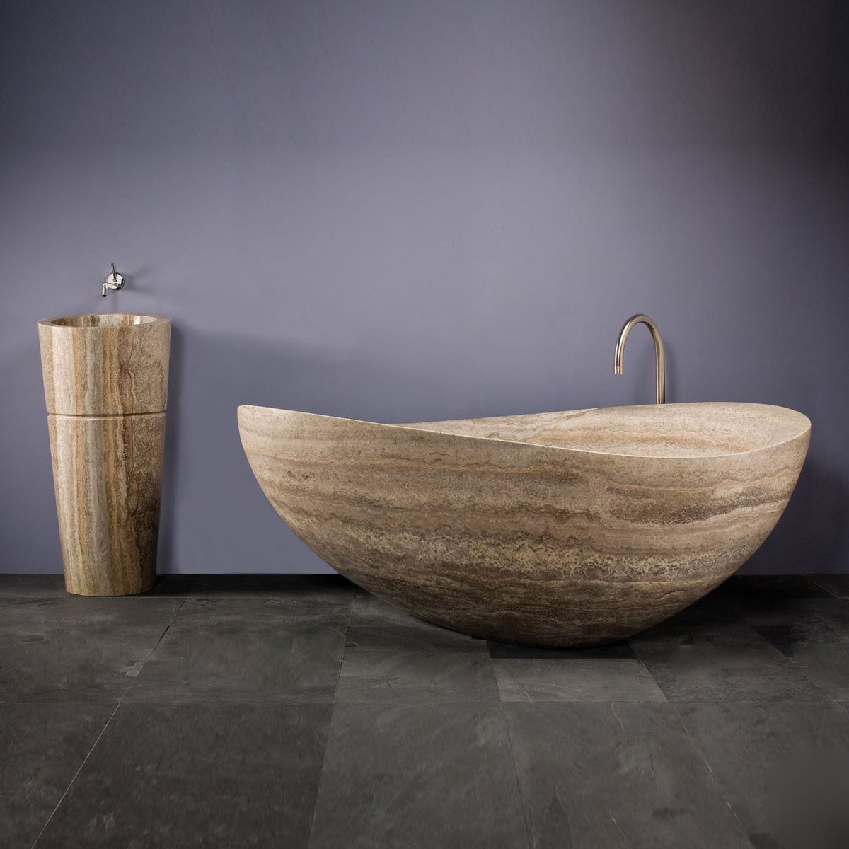 Custom Design Handmade Natural Stone Japanese Ofuro Soaking Bathtub