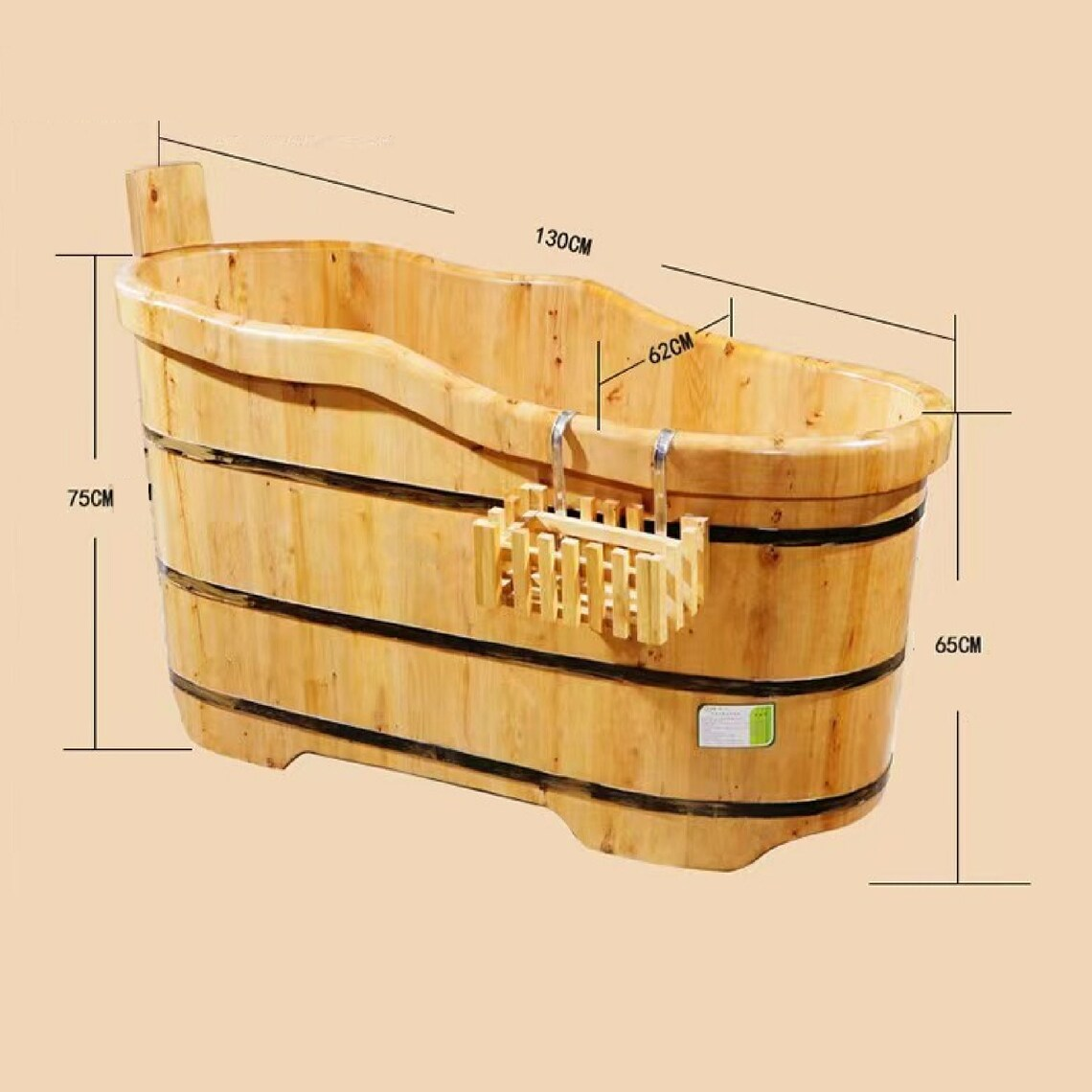 Japanese Ofora Soaking Wood Bathtub with Accessories