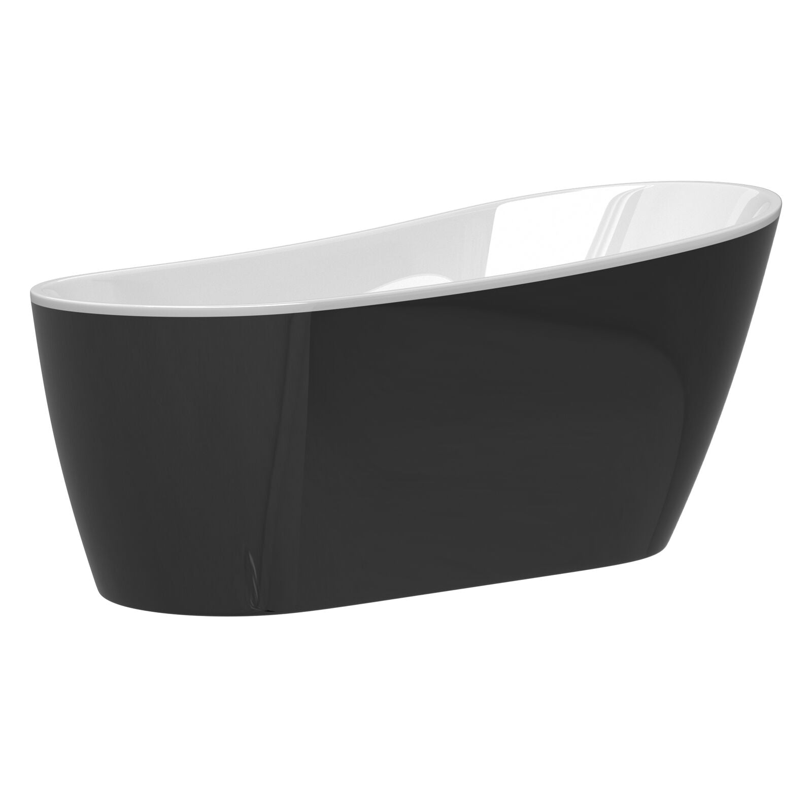 Acrylic Freestanding Japanese Ofuro Soaking Bathtub-55‘’-black