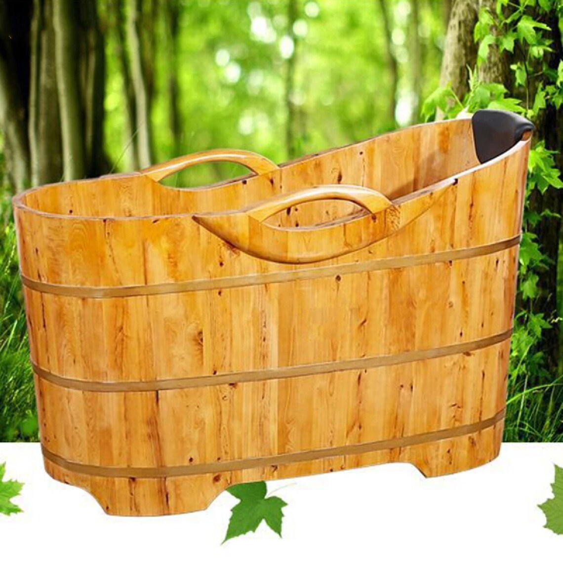 High Quality Wooden Bathtub with Handrail