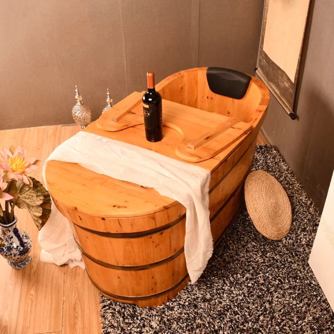 Handmade Cedar Wooden Bathtub • High Quality