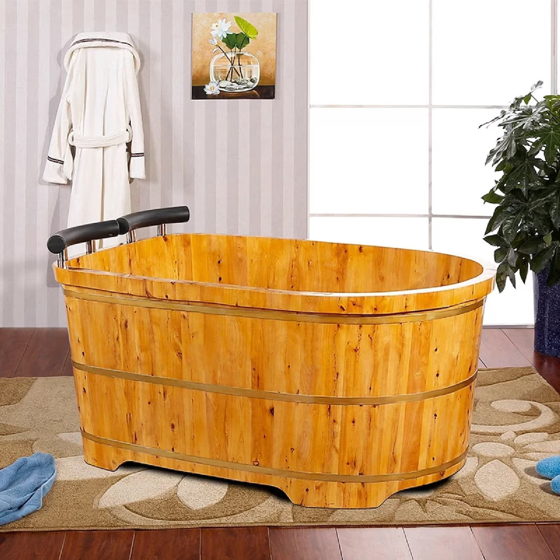 High Quality Cedar Wood Double Bathing Tub • Couple Bathtub • Hotel Special Bathing Barrel