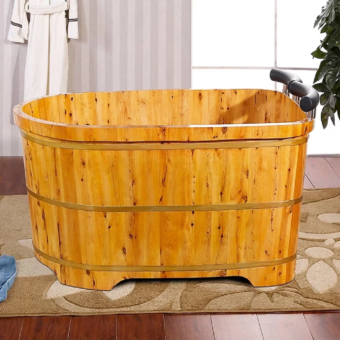 High Quality Cedar Wood Double Bathing Tub • Couple Bathtub • Hotel Special Bathing Barrel