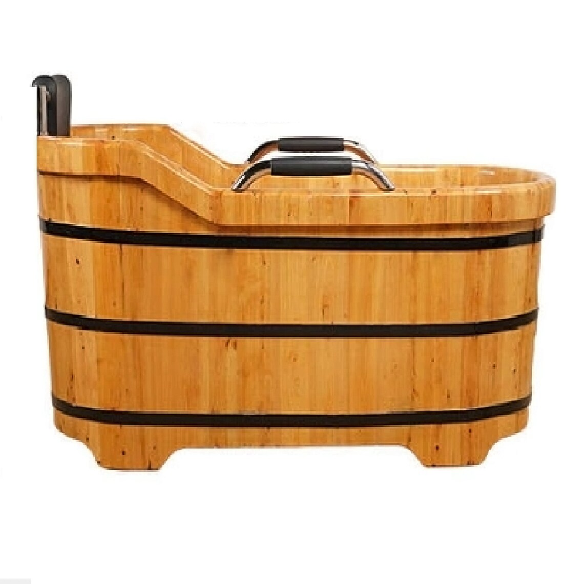 High Quality Free Standing Cedar Wood Bath Tub with accessories