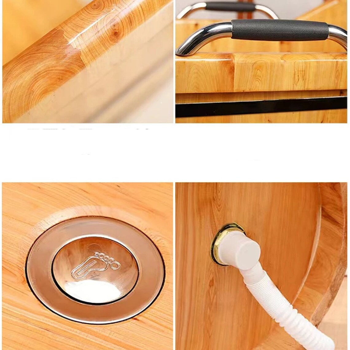 High Quality Free Standing Cedar Wood Bath Tub with accessories