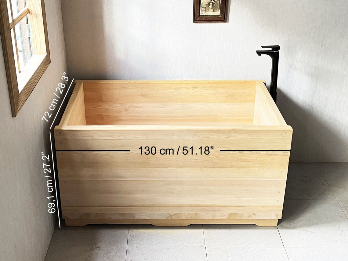 Cedar Tub Ofuro Wooden Soaking Bathtub Customizable